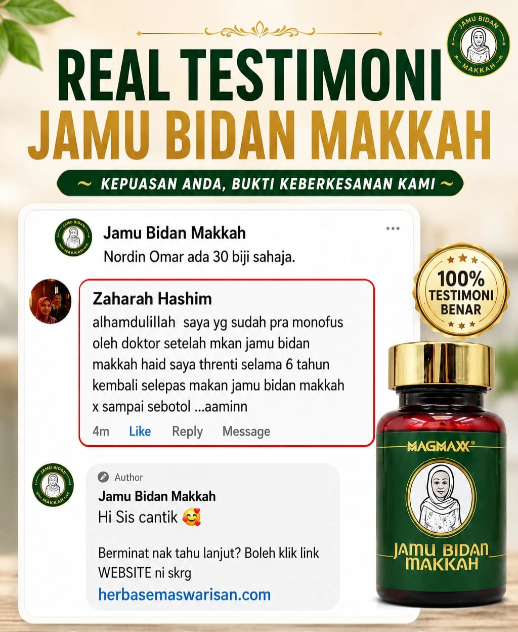 Testimoni FB - Kitaran tersumbat kembali lancar semulajadi